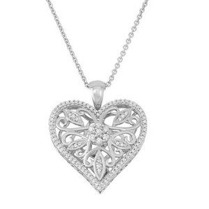 Simply Vera Vera Wang Sterling Silver 1/4 Carat T.W. Diamond 💙 Pendant Necklace